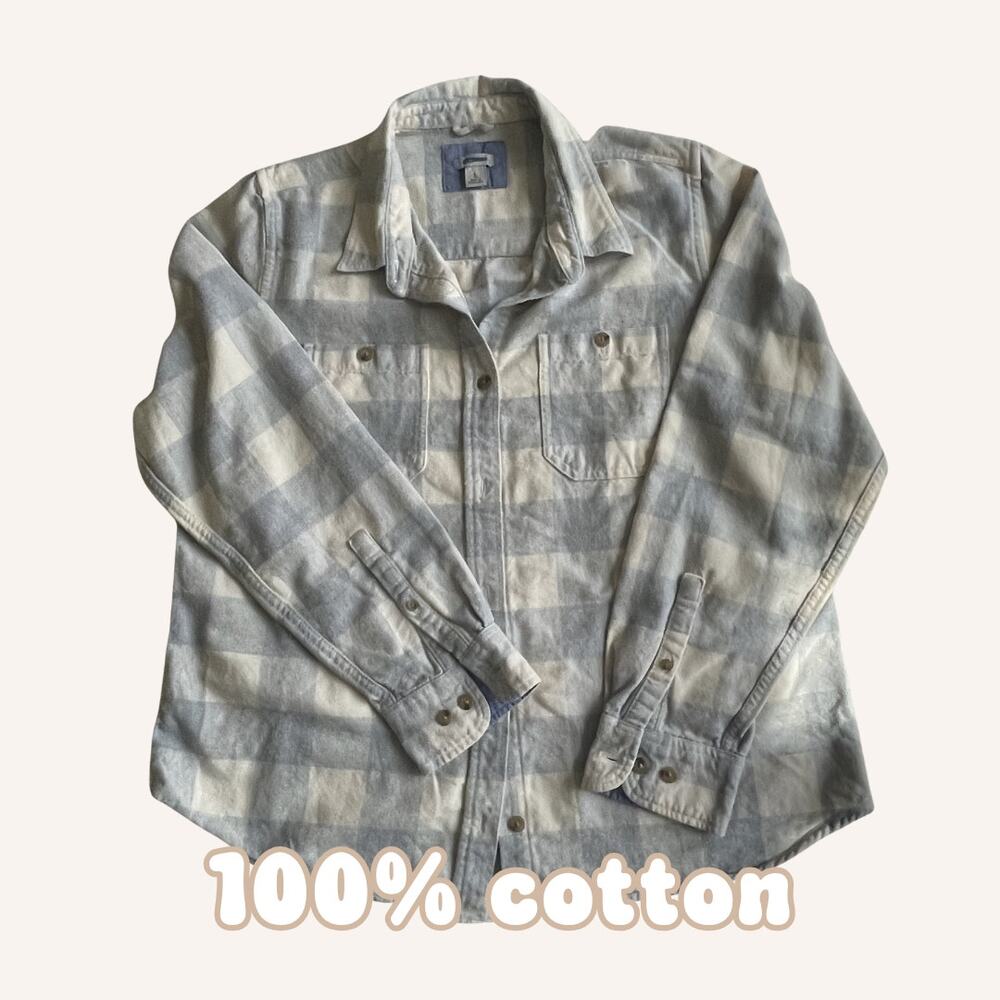 L.L.BEAN women's cotton flannel shirt, size L 504152, pristine